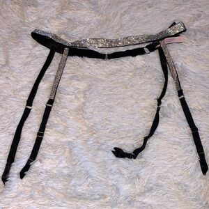 Victoria’s Secret Black Sparkling Garter Belt Size M/L